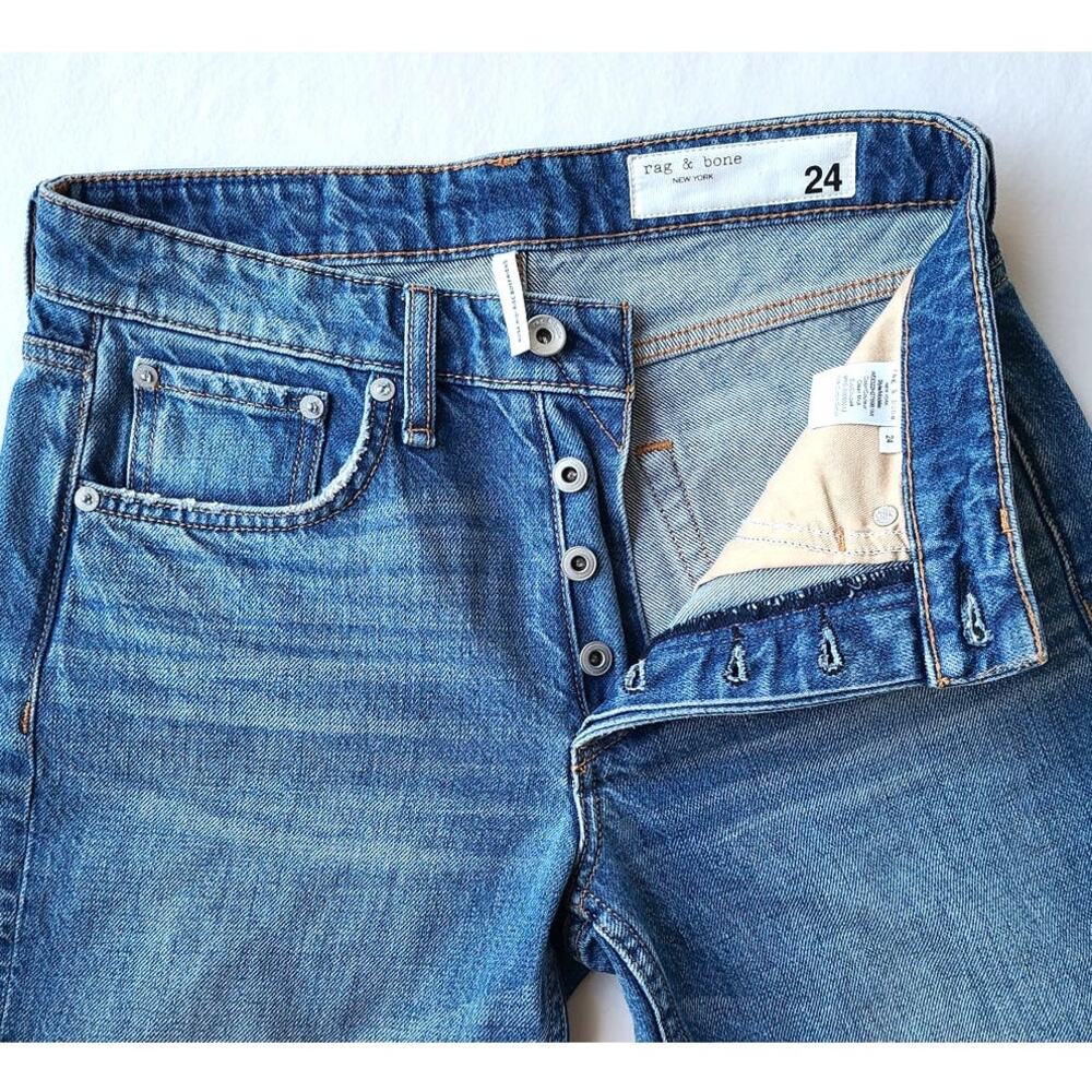 Rag & Bone Rosa Mid-Rise Ankle Boyfriend Clean Mick Blue Jeans Womens Sz 24 EUC - Picture 8 of 16